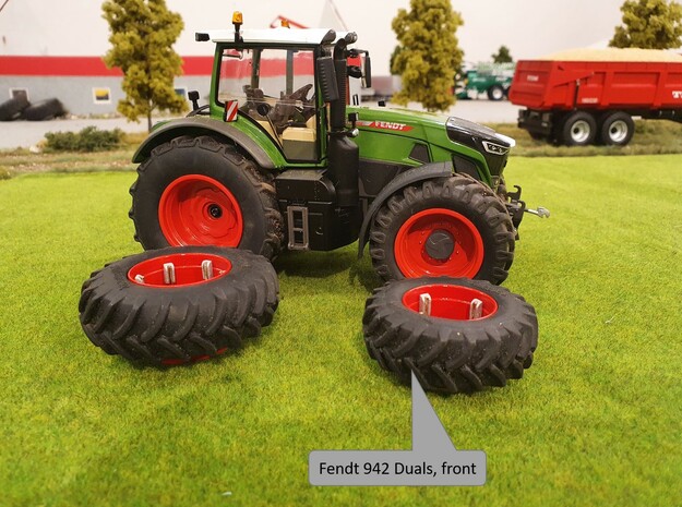 Wiking Fendt 942 Dual wheels, Front in White Natural Versatile Plastic