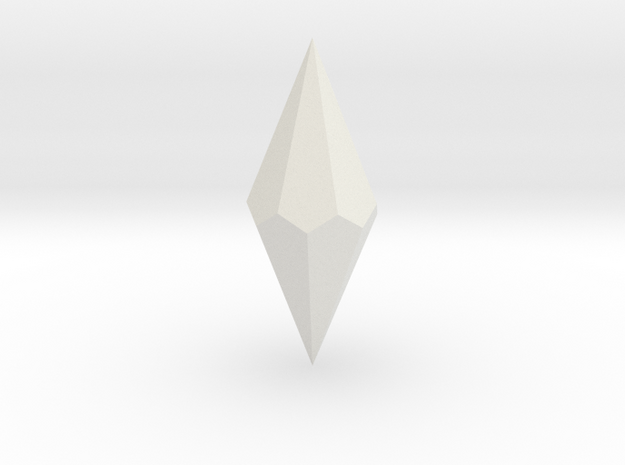 02. Heptagonal Trapezohedron - 1 Inch in White Natural Versatile Plastic
