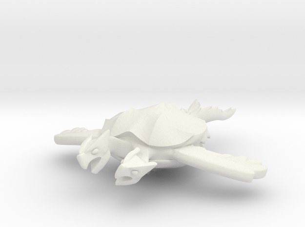 Fleetscale Turtle Space Kaiju Duo Gamas in White Natural Versatile Plastic