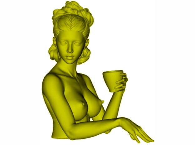 1/9 scale sexy topless girl with cup bust in Tan Fine Detail Plastic