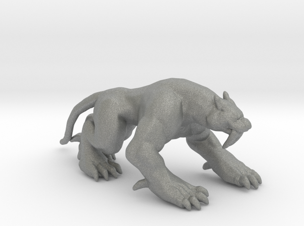 Sabre Panther miniature model fantasy game dnd rpg in Gray PA12