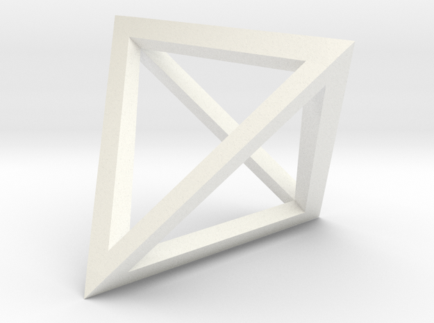 tetrahedron-1inch in White Processed Versatile Plastic