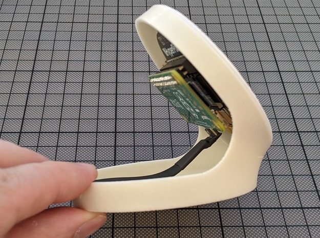 Base (M2) for HyperPixel 2.1 Round Touch (Pi Zero) in White Natural Versatile Plastic