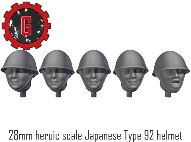 28mm Heroic Scale Japanese Type 92 Helmet in Tan Fine Detail Plastic: Small