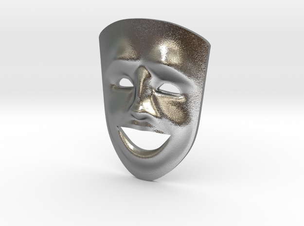 TheaterMask_Comedy-Charm in Natural Silver