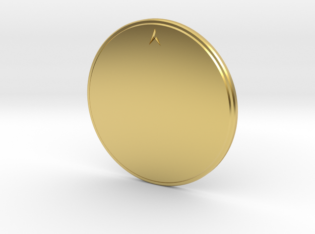 Golf - Ball Marker - Blank - Back Print in Polished Brass