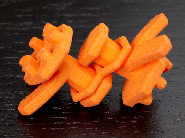Dodecahedral holonomy maze rooks in Orange Processed Versatile Plastic