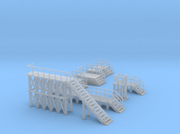 Industrial Stairs and Platform Set Outland Models in Smooth Fine Detail Plastic: 1:160 - N
