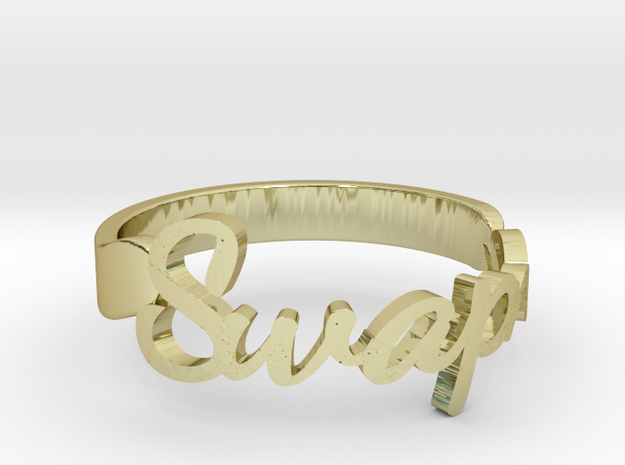 Personalized Name Ring in 18k Gold Plated Brass: 6 / 51.5