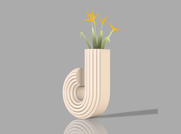Letter planter "d" in Glossy Full Color Sandstone