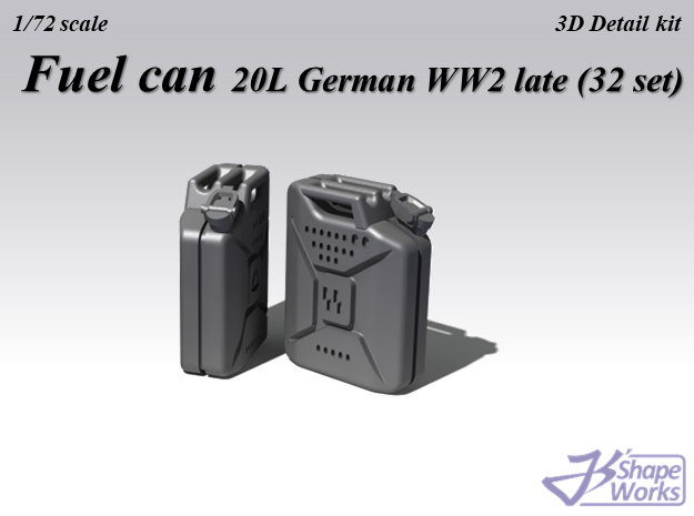 1/72 Jerrycan German WW2 Late (32 set) in Tan Fine Detail Plastic