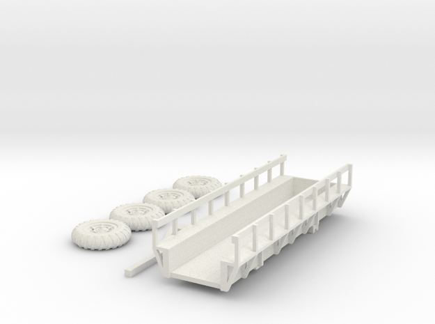 Sugar Cane Wagon and Tires HO Scale in White Natural Versatile Plastic