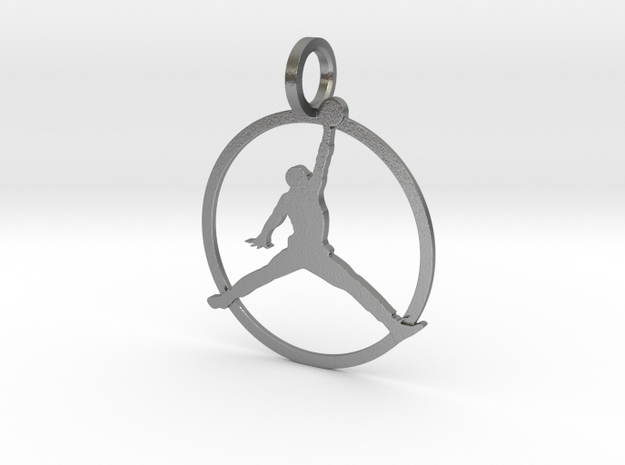 Jump-man pendant in Natural Silver