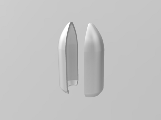 Falcon 9 Payload Fairing in White Natural Versatile Plastic: 6mm