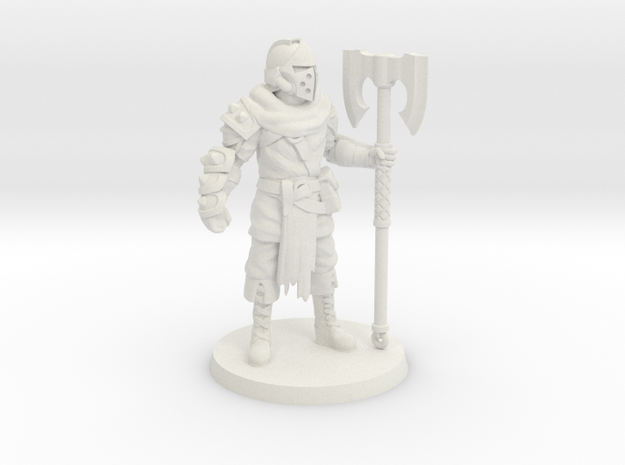 Mercenary Knight w/ Greataxe in White Natural Versatile Plastic