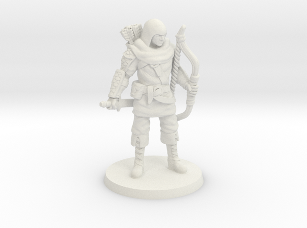 Mercenary Ranger w/ Dagger and Bow in White Natural Versatile Plastic