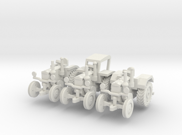 1/144 Lanz tractor set in White Natural Versatile Plastic