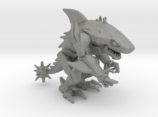 Sharkborg miniature model fantasy scifi games dnd in Gray PA12
