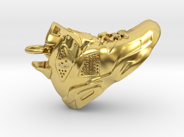 Nike Air Jordan 6 Pendant, Charm or Keychain. in Polished Brass