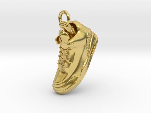 Nike Air Jordan 3 pendant, charm or keychain in Polished Brass