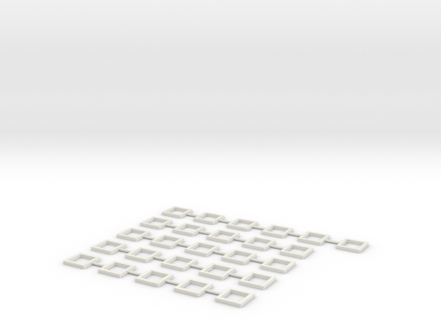 15mm X 15mm Squares-11mm Hole in White Natural Versatile Plastic