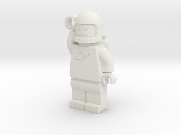 MiniFig Classic Space Keychain in White Natural Versatile Plastic