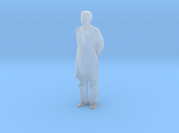HO Scale man in an apron in Tan Fine Detail Plastic