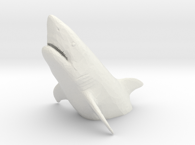 HO Scale Leaping Shark H in White Natural Versatile Plastic