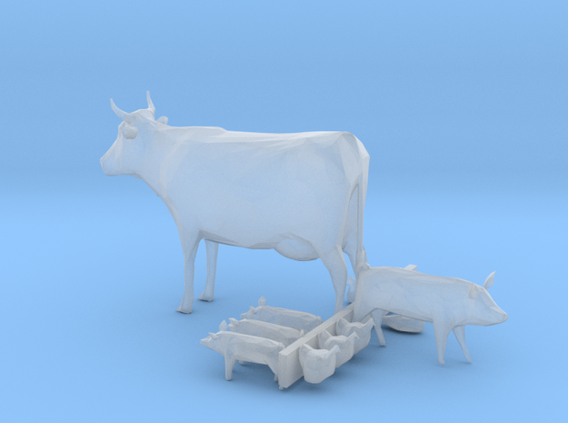 S Scale farm animals in Tan Fine Detail Plastic