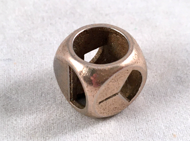 Fractional D6 in Polished Bronzed-Silver Steel