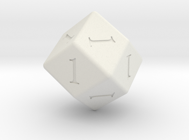 Enormous All Ones D12 (rhombic) in White Natural Versatile Plastic
