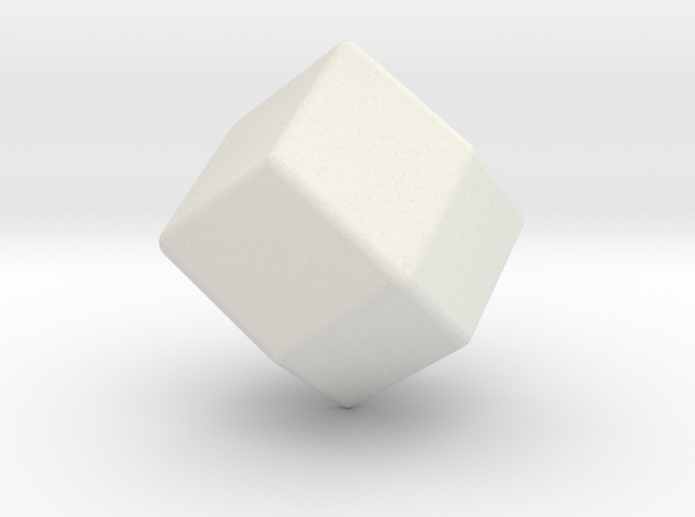 Blank D12 (rhombic) in White Natural Versatile Plastic: Small