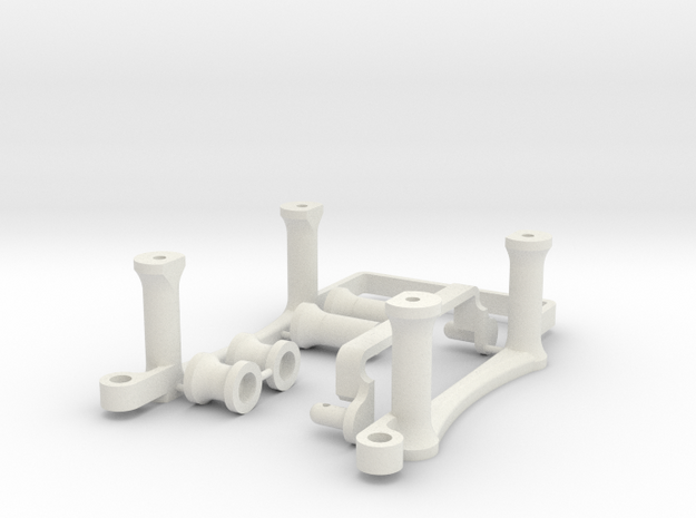 Tamiya TA-03R Mounts for the Carbon Chassis Plates in White Natural Versatile Plastic