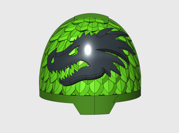 10x Dragon Head - G:13v Shoulder Pads in Tan Fine Detail Plastic