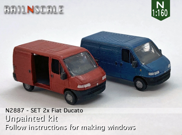 SET 2x Fiat Ducato (N 1:160) in Tan Fine Detail Plastic