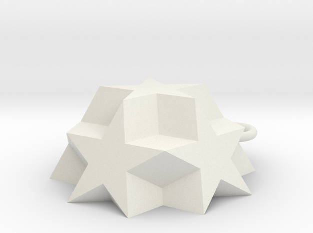 Dodecadodecahedron Charm in White Natural Versatile Plastic