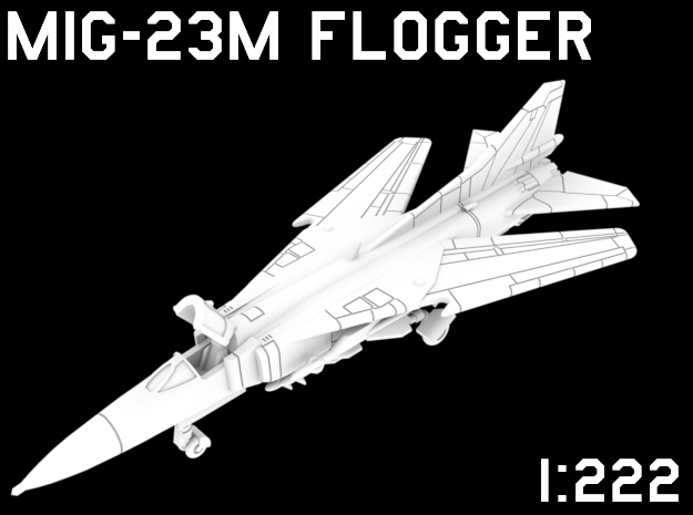 1:222 Scale MiG-23M Flogger (Loaded, Stored) in White Natural Versatile Plastic