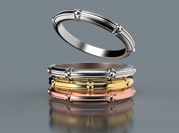 WR-STACK-S08-D002 Stack Rings for Women in Polished Silver: 8 / 56.75