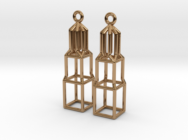 Metal Dom Earrings (Small) in Polished Brass