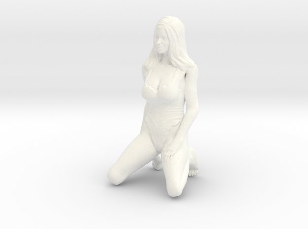 Nude Kneeling Woman in White Processed Versatile Plastic