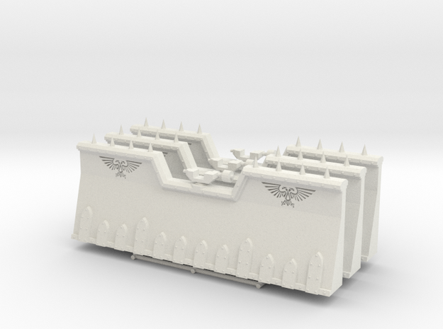 Heavy Weapon Barricade (Version 01) x3 in White Natural Versatile Plastic