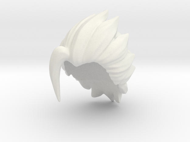 Final Fantasy Zack Hair in White Natural Versatile Plastic