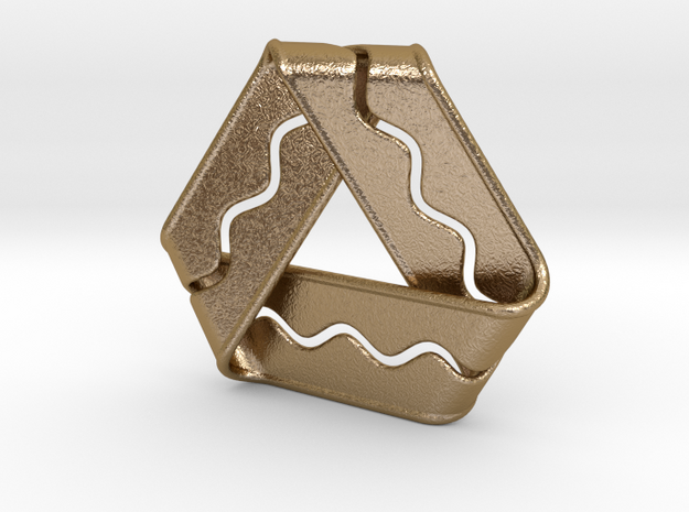 Mobius Strip with Sinusoid Channel & Ridge in Polished Gold Steel