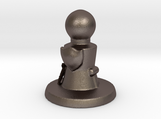 Chess Pawn in Polished Bronzed-Silver Steel