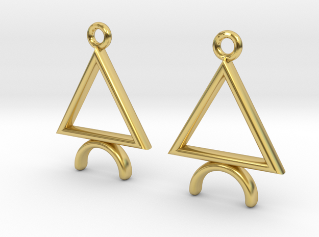 Symbolic 04 [Earrings] in Polished Brass