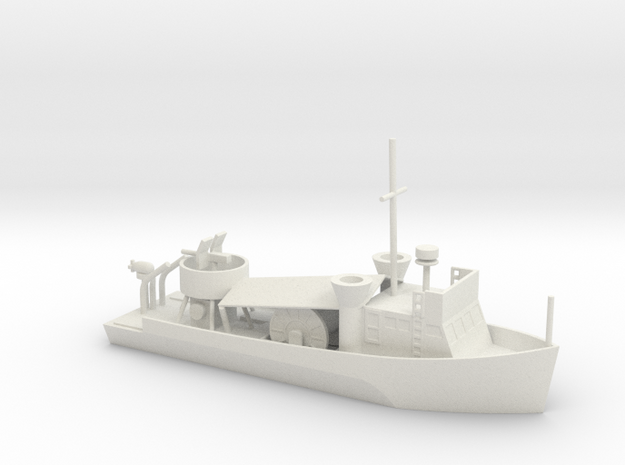 1/160 Scale 57' Minesweeper Boat Vietnam War in White Natural Versatile Plastic
