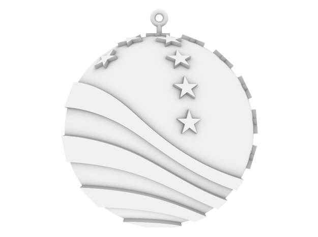 US Stars & Bars - Christmas Ornament Globe in White Natural Versatile Plastic