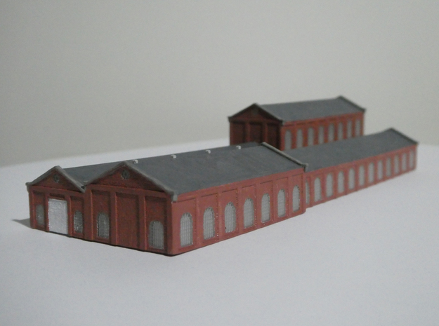 T Gauge - 1:450 Scale Railway Workshops Building in Clear Ultra Fine Detail Plastic