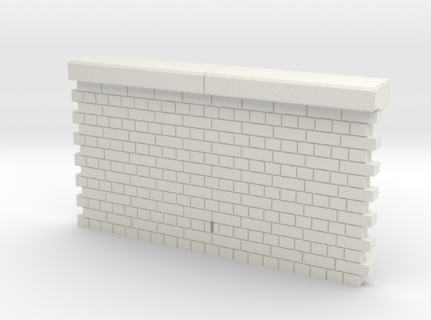  VR Brick Platform LH&RH End (25mm) 1:87 Scale in White Natural Versatile Plastic