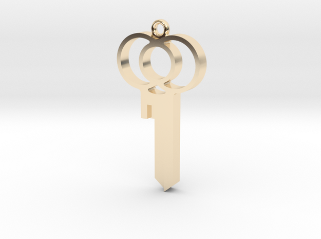 Chastity Key Blank - Loops in 14k Gold Plated Brass